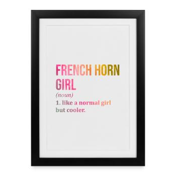 Cor français Cor - Affiche encadrée (27 × 37 cm) - noir - Devant