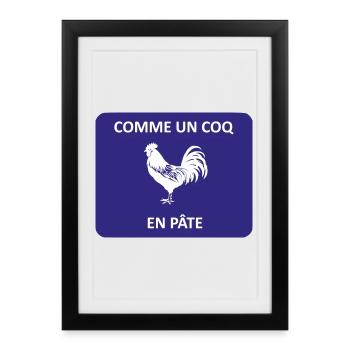 comme un coq en pâte - Affiche encadrée (27 × 37 cm) - noir - Devant