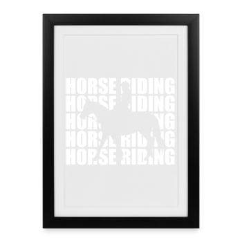 Horse Riding - Framed poster (27 × 37 cm) - black - Front