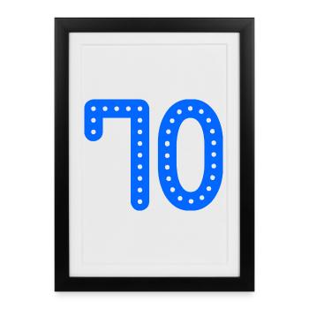 70. 70 YEARS. 70th ANNIVERSARY. 70 YEARS ANNIVERSARY. - Framed poster (27 × 37 cm) - black - Front