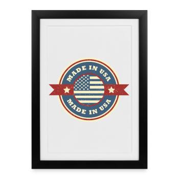 Made In USA Retro Grunge American Design - Framed poster (27 × 37 cm) - black - Front