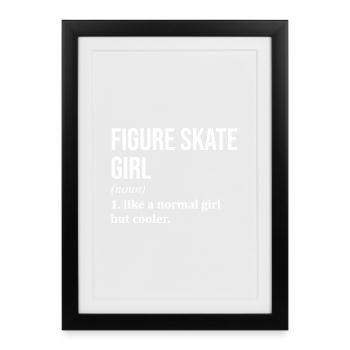 Figure Skating Figure Skating Figure Skating - Framed poster (27 × 37 cm) - black - Front