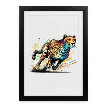 Guépard - Affiche encadrée (27 × 37 cm) - noir - Devant