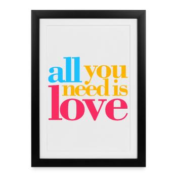 Tout ce dont vous avez besoin, c’est d’amour - Affiche encadrée (27 × 37 cm) - noir - Devant