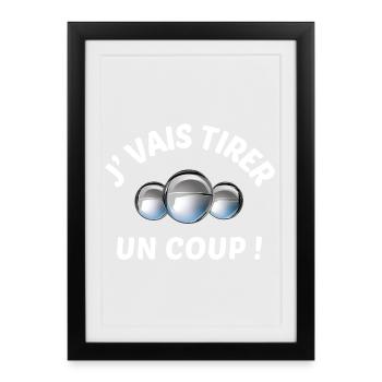 boules de pétanque, pétanque, bouliste - Affiche encadrée (27 × 37 cm) - noir - Devant