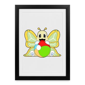 Butterfly Swimming Water Polo Summer - Framed poster (27 × 37 cm) - black - Front
