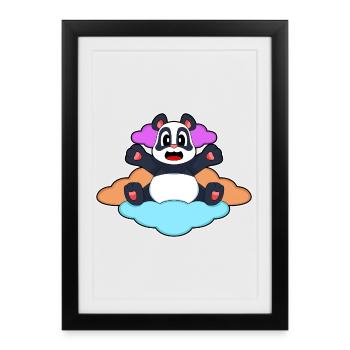 Panda Clouds - Framed poster (27 × 37 cm) - black - Front