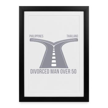 Philippines ou Thaïlande Homme divorcé de plus de 50 ans - Affiche encadrée (27 × 37 cm) - noir - Devant