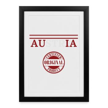 Flag of Austria, Austrian pride - Framed poster (27 × 37 cm) - black - Front