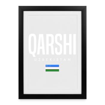 Qarshi Ouzbékistan - Affiche encadrée (27 × 37 cm) - noir - Devant