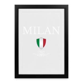 I love Milan, Milan Italy - Framed poster (27 × 37 cm) - black - Front