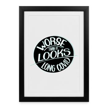 Pire qu’il n’y paraît, le Covid long - Affiche encadrée (27 × 37 cm) - noir - Devant