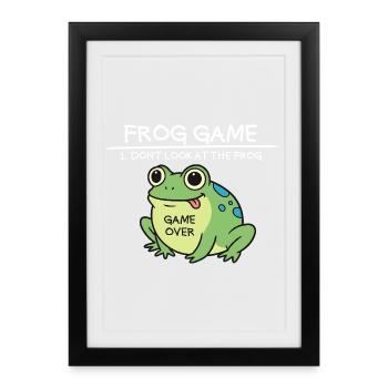 Frog Game Don't Look at the Frog Funny Fr - Framed poster (27 × 37 cm) - black - Front