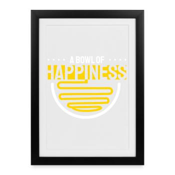 Un bol de ramen du bonheur - Affiche encadrée (27 × 37 cm) - noir - Devant