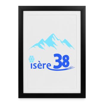 Logo Isère 38  - Affiche encadrée (27 × 37 cm) - noir - Devant