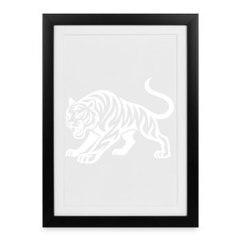 Niveau d’animal tigre - Affiche encadrée (27 × 37 cm) - noir - Devant