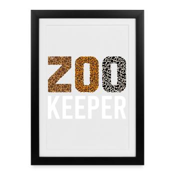 Zoo Zookeeper Zookeeper Vintage Zoo Wildlife - Framed poster (27 × 37 cm) - black - Front