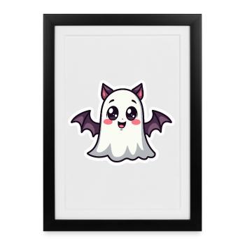 Halloween Bat Ghost - Framed poster (27 × 37 cm) - black - Front