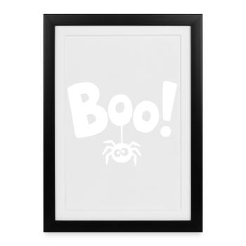 BOO! Funny Spider Statement Saying - Framed poster (27 × 37 cm) - black - Front