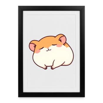 Hamster endormi - Affiche encadrée (27 × 37 cm) - noir - Devant