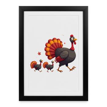 Bébé dinde de Thanksgiving - Affiche encadrée (27 × 37 cm) - noir - Devant