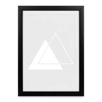 Geometric Traiangles design - Framed poster (27 × 37 cm) - black - Front