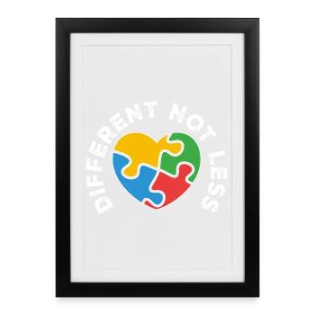 PuzzleHeart Diversity combine les couleurs - Affiche encadrée (27 × 37 cm) - noir - Devant