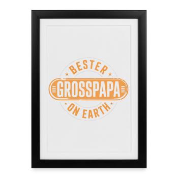 Meilleur grand-père grand-père - Affiche encadrée (27 × 37 cm) - noir - Devant