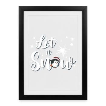 Let It Snow Penguin - Framed poster (27 × 37 cm) - black - Front