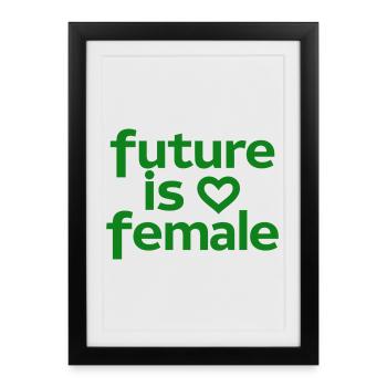 Le féminisme féminin est-il le cœur du girl power - Affiche encadrée (27 × 37 cm) - noir - Devant