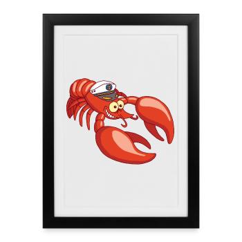 Captain Lobster - Framed poster (27 × 37 cm) - black - Front