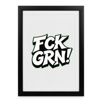 Lettrage de déclaration FCK GRN - Affiche encadrée (27 × 37 cm) - noir - Devant