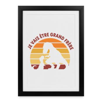 Je vais être grand frère Annonce grossesse humour - Affiche encadrée (27 × 37 cm) - noir - Devant