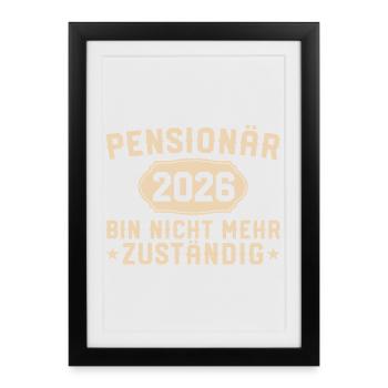 Retraité 2026 Non responsable - Affiche encadrée (27 × 37 cm) - noir - Devant