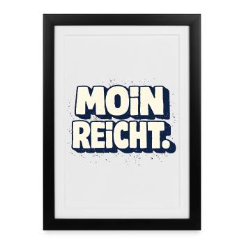 Moin is enough North German saying - Framed poster (27 × 37 cm) - black - Front
