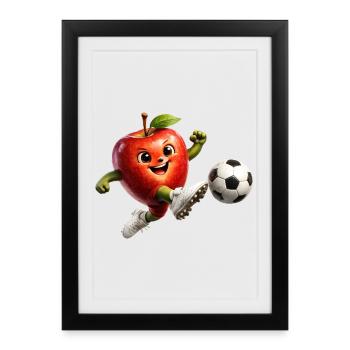 Apple Football - Framed poster (27 × 37 cm) - black - Front