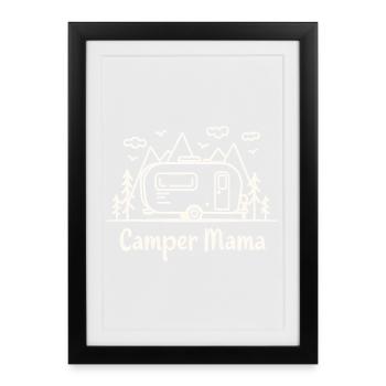 Camper Mom Adventure Mountains Camper - Framed poster (27 × 37 cm) - black - Front