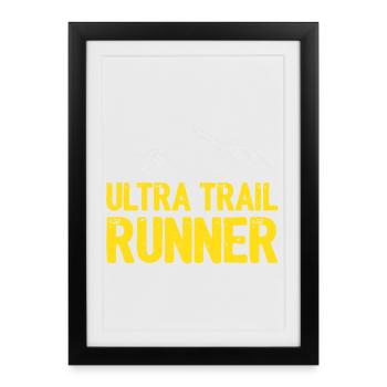 Coureur d’ultra-trail - Affiche encadrée (27 × 37 cm) - noir - Devant