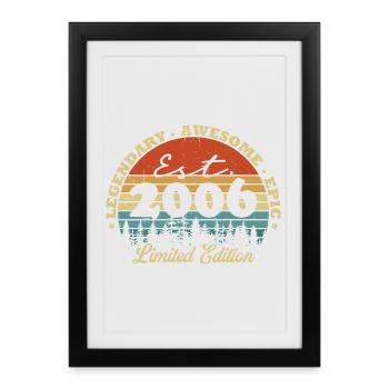 Légendaire depuis 2006 – Cadeau d’anniversaire vintage - Affiche encadrée (27 × 37 cm) - noir - Devant