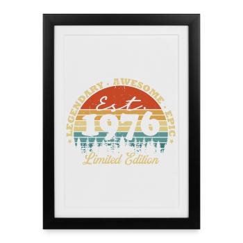 Legendary since 1976 – Vintage Birthday Gift - Framed poster (27 × 37 cm) - black - Front