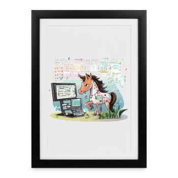 Digital Graffiti Pony - Framed poster (27 × 37 cm) - black - Front