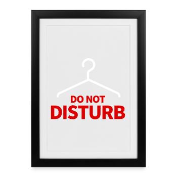 Ne pas déranger Hanger Dire Humour - Affiche encadrée (27 × 37 cm) - noir - Devant