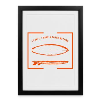 Réunion du conseil de surf - Affiche encadrée (27 × 37 cm) - noir - Devant