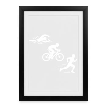 Triathlon Silhouette Triathlete - Framed poster (27 × 37 cm) - black - Front