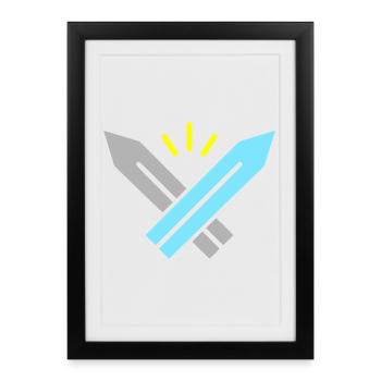 Pixel Swords RPG Gaming Retro Vector - Framed poster (27 × 37 cm) - black - Front