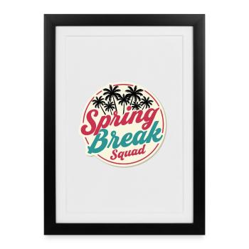 Spring Break Squad Palm Trees Tropical Holiday Party - Framed poster (27 × 37 cm) - black - Front