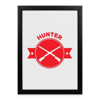 Chasse - Chasseur - Affiche encadrée (27 × 37 cm) - noir - Devant
