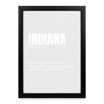 Indiana State Pride Retro Logo - Framed poster (27 × 37 cm) - black - Front