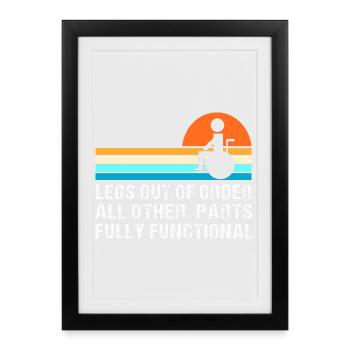 fauteuil roulant - Affiche encadrée (27 × 37 cm) - noir - Devant