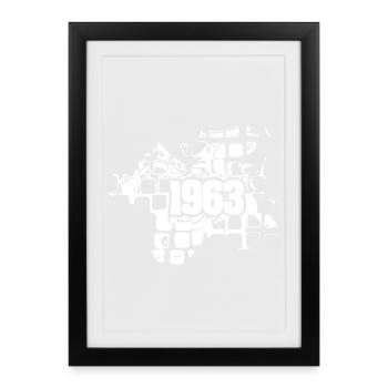 1963 - Affiche encadrée (27 × 37 cm) - noir - Devant